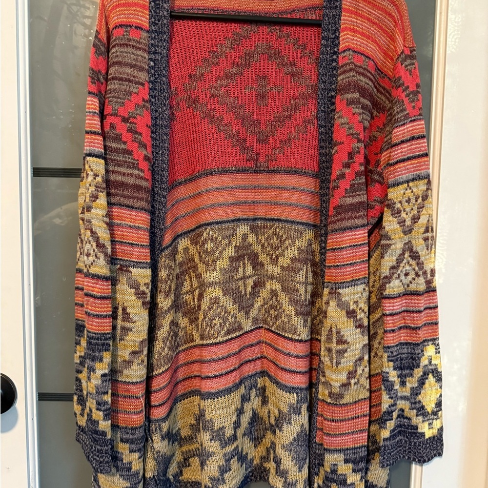 Say What? Vibrant Geometric Cardigan